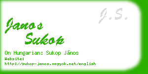 janos sukop business card